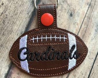 Cardinals Football - In The Hoop - Snap/Rivet Key Fob - DIGITAL Embroidery Design