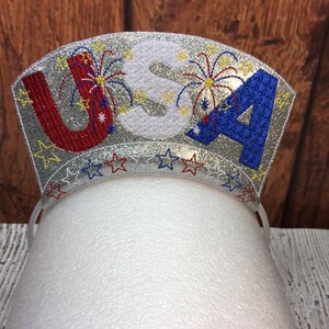 USA Crown 4th of July ITH Headband Slip On 5 x 7 Only Digital Embroidery DESIGN image 3