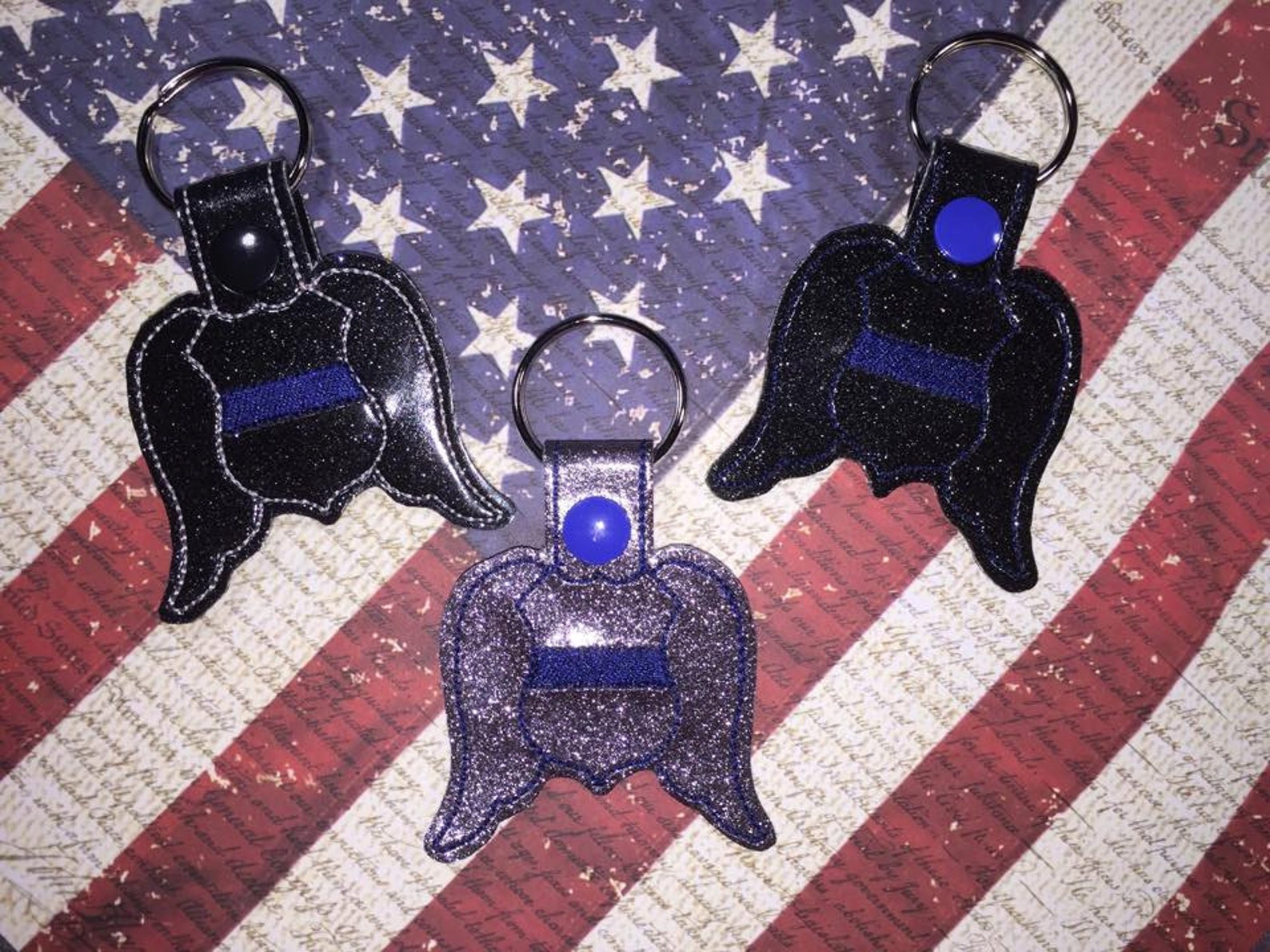 POLICE Guardian Angel Wings Thin Blue Line Cop Law Etsy