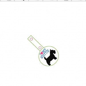 I Love My SCOTTIE - Scottish Terrier - In The Hoop - Snap/Rivet Key Fob - DIGITAL Embroidery Design