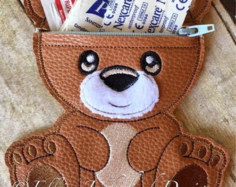 ITH Bear  - Bag/Pouch - Boo Boo - Bear - 3 Sizes -  Completely In The Hoop - DIGITAL Embroidery design