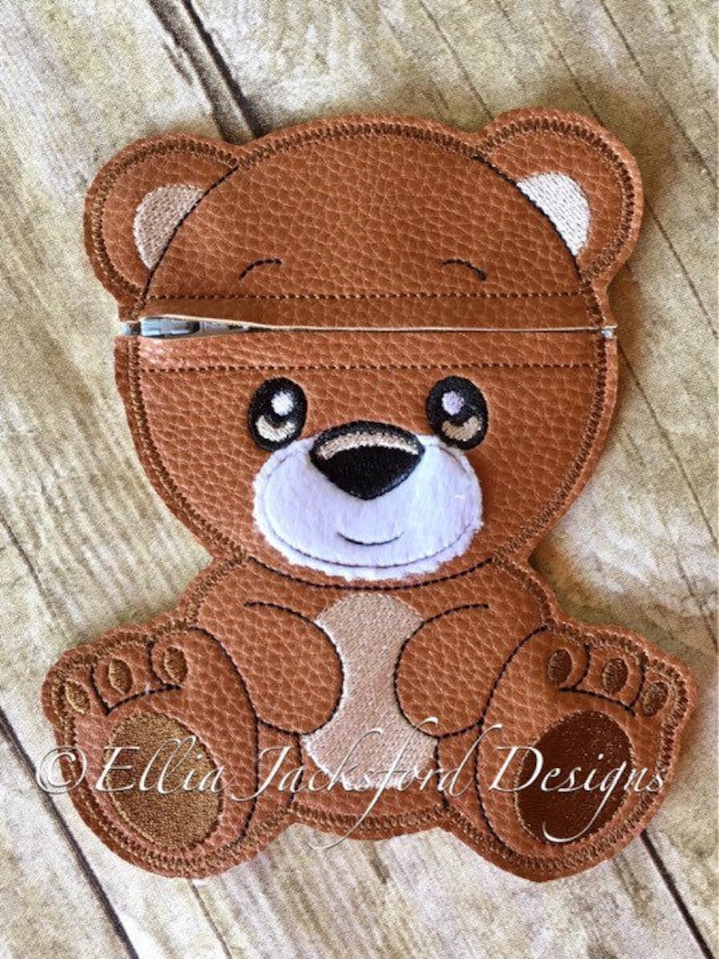ITH Bear Bag/Pouch Boo Boo Bear 3 Sizes Completely In The Hoop DIGITAL Embroidery design image 2