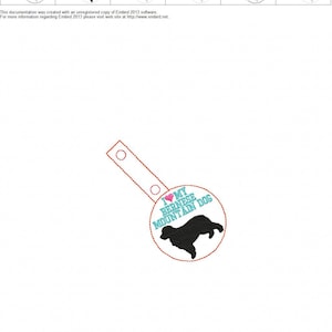 I Love My BERNESE MOUNTAIN Dog In The Hoop - Snap/Rivet Key Fob - DIGITAL Embroidery Design