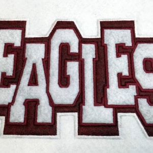 EAGLES Double Applique - School Spirit - 3 Sizes Included - Embroidery Design -   DIGITAL Embroidery DESIGN