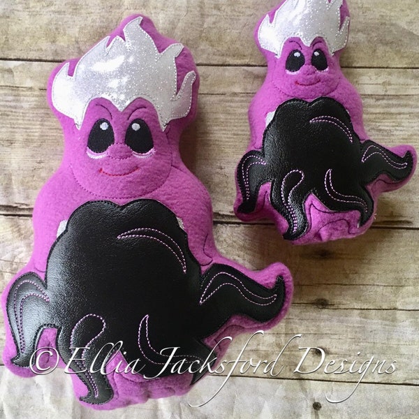 ITH Octo Lady Villain Stuffie - 3 Sizes -  5 x 7, 6 x 10 and 8 x 12  - In The Hoop - DIGITAL EMBROIDERY Design
