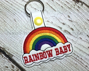 LOVE Rainbow Baby - In The Hoop - Snap/Rivet Key Fob - DIGITAL Embroidery Design