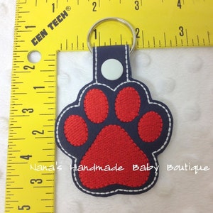 Dog/Coyotes Paw Print In The Hoop Snap/Rivet Key Fob DIGITAL EMBROIDERY DESIGN image 2