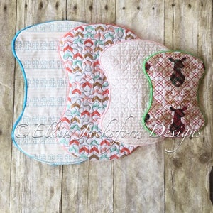 ITH Burp Rags - 5 x 7, 6 x 10, 7 x 11 and 8 x 12 Included -  5 DIFFERENT Designs Included - DIGITAL Embroidery Design
