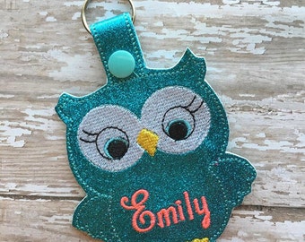 3.5"  Owl  - Bag Tag - 5 x 7 ONLY - DIGITAL Embroidery Design