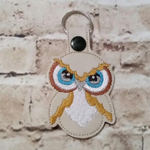 Hoot Owl - Owl  - In The Hoop - Snap/Rivet Key Fob - DIGITAL Embroidery Design