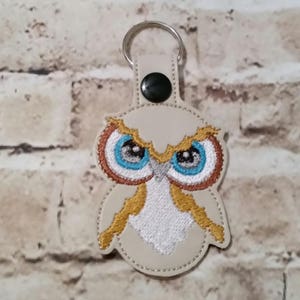 Hoot hibou - chouette - dans la conception de broderie numérique Hoop - porte-clé mousqueton/Rivet-