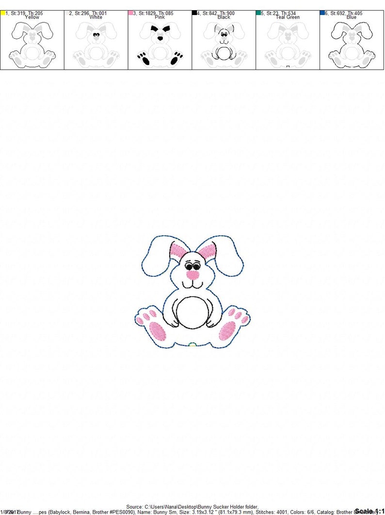 Bunny Sucker Lollipop Holder Easter Candy Holder In The Hoop DIGITAL Embroidery DESIGN image 5