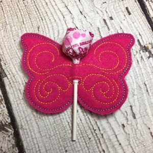 Schmetterling - Sauger Lollipop Halter - Candy - Halter-In The Hoop - digitale Stickerei DESIGN