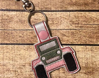 Jeep - 4 x 4 Truck - Snap Tab - Fob - Digital Embroidery Design