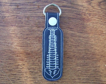 Spine - Bones - Chiropractor -  In The Hoop - Snap/Rivet Key Fob - DIGITAL Embroidery Design