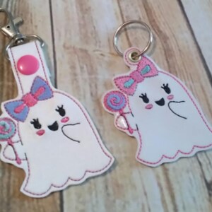 Ghost Girl Fobs - Halloween -  2 Styles  - DIGITAL Embroidery DESIGN