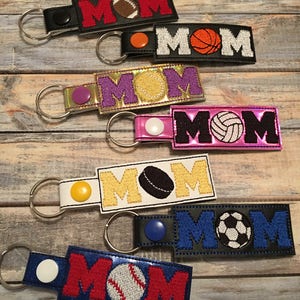 Sports Mom Bundle 7 Designs Included Key Fob In The Hoop DIGITAL Embroidery DESIGN image 2