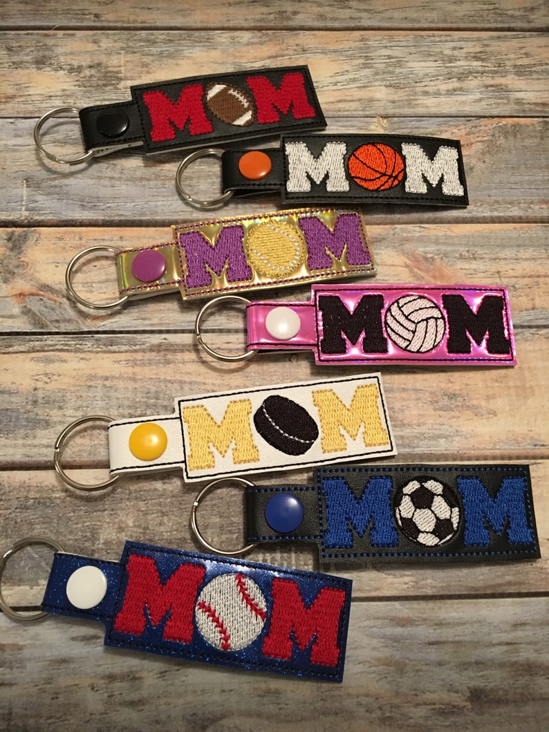 Sports Mom Bundle 7 Designs Included Key Fob In The Hoop DIGITAL Embroidery DESIGN image 2