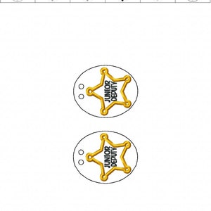 Junior Deputy 5 Point Badge - NECKLACE - POLICE - Cop - Law Enforcement - in the Hoop - Digital ...