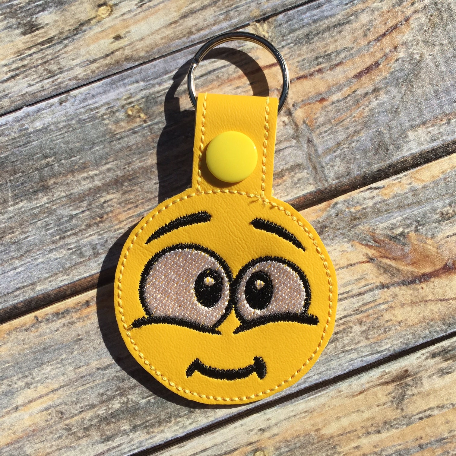 Chunky Smiley Face Fob Snap/Rivet Key Fob DIGITAL Etsy