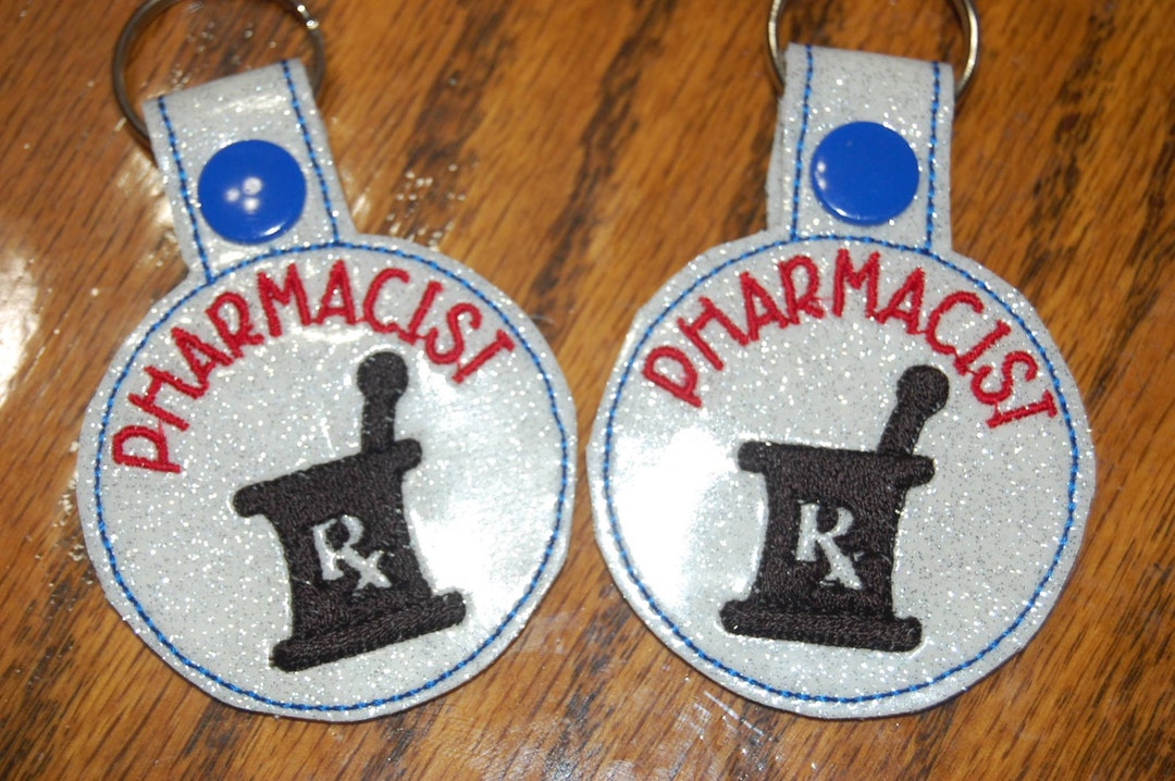 Pharmacist Pharmacy in the Hoop Snap/rivet Key Fob Etsy