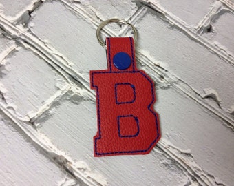2 Inch Letter "B" SNAP Key Fob In The Hoop - DIGITAL Embroidery DESIGN