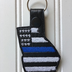 Georgia Thin Blue Line US Flag - Police - Law Enforcement -  Snap Tab- Fob - DIGITAL Embroidery Design