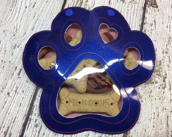 100% ITH - Paw Print - Treat Holder - Dog - Rescue - In the Hoop - 4 x 4, 5 x 7, 6 x 10 and 8 x 12 sizes DIGITAL Embroidery DESIGN