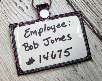 Top Loading ITH Employee Badge Holder  - 5 x 7 Only - Slip In - In The Hoop - DIGITAL Embroidery DESIGN