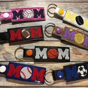 Sports Mom Bundle 7 Designs Included Key Fob In The Hoop DIGITAL Embroidery DESIGN image 1