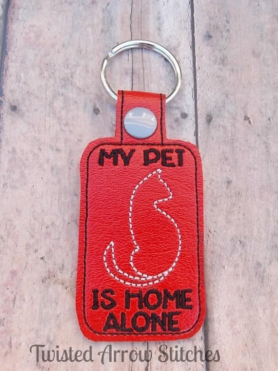 Pet Home Alone Cat in the Hoop Snap/rivet Key Fob Etsy