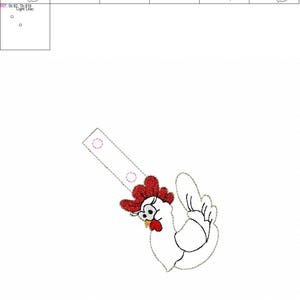 Crazy Chicken Lady 2 Design Styles Snap/Rivet Key Fob DIGITAL Embroidery Design image 5