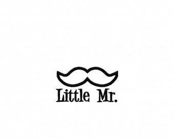 Little Mister - Mustache 4 x 4 - Embroidery Design -   DIGITAL Embroidery DESIGN