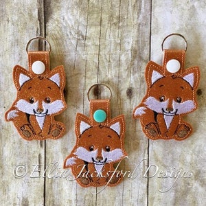 Fox - in the Hoop - Snap/rivet Key Fob - DIGITAL EMBROIDERY Design - Etsy