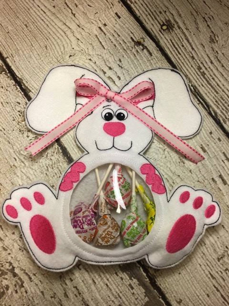 Download 100% ITH Bunny Candy Holder Easter In the Hoop 5 x 7 | Etsy
