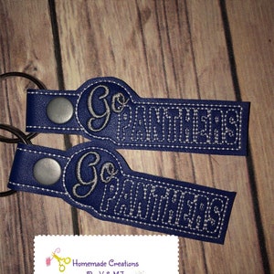 Go Panthers - Key Fob In The Hoop - DIGITAL Embroidery DESIGN