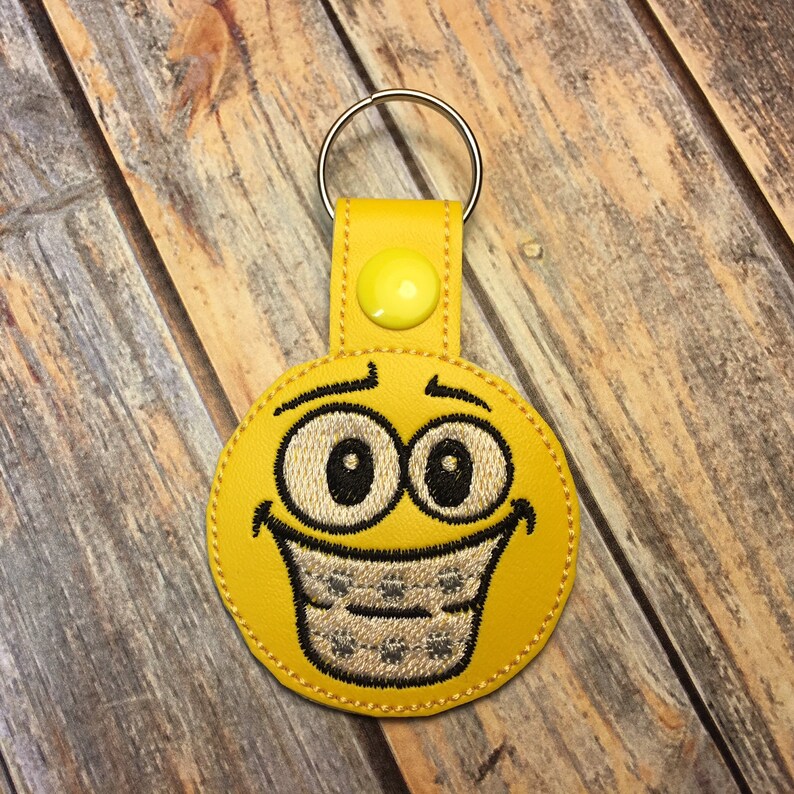 Smiley Face Teeth and Braces Fob Snap/rivet Key Fob Etsy