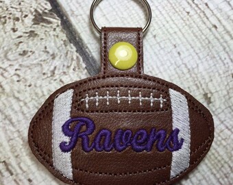 Ravens Football - In The Hoop - Snap/Rivet Key Fob - DIGITAL Embroidery Design