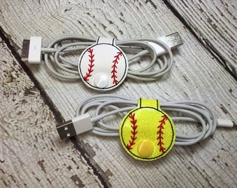 Baseball - Softball - Sport - supporto del cavo - In cerchio - ricamo DIGITAL Design