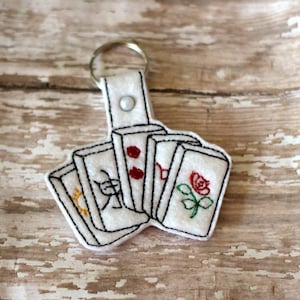 Mahjong Tiles - Key Fob In The Hoop - DIGITAL Embroidery DESIGN
