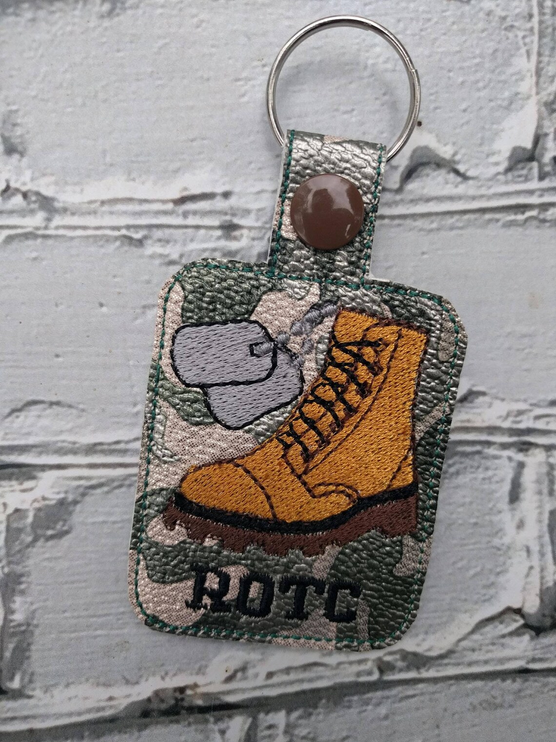 ROTC Military Combat Boots Dog Tags Key Fob Design Etsy