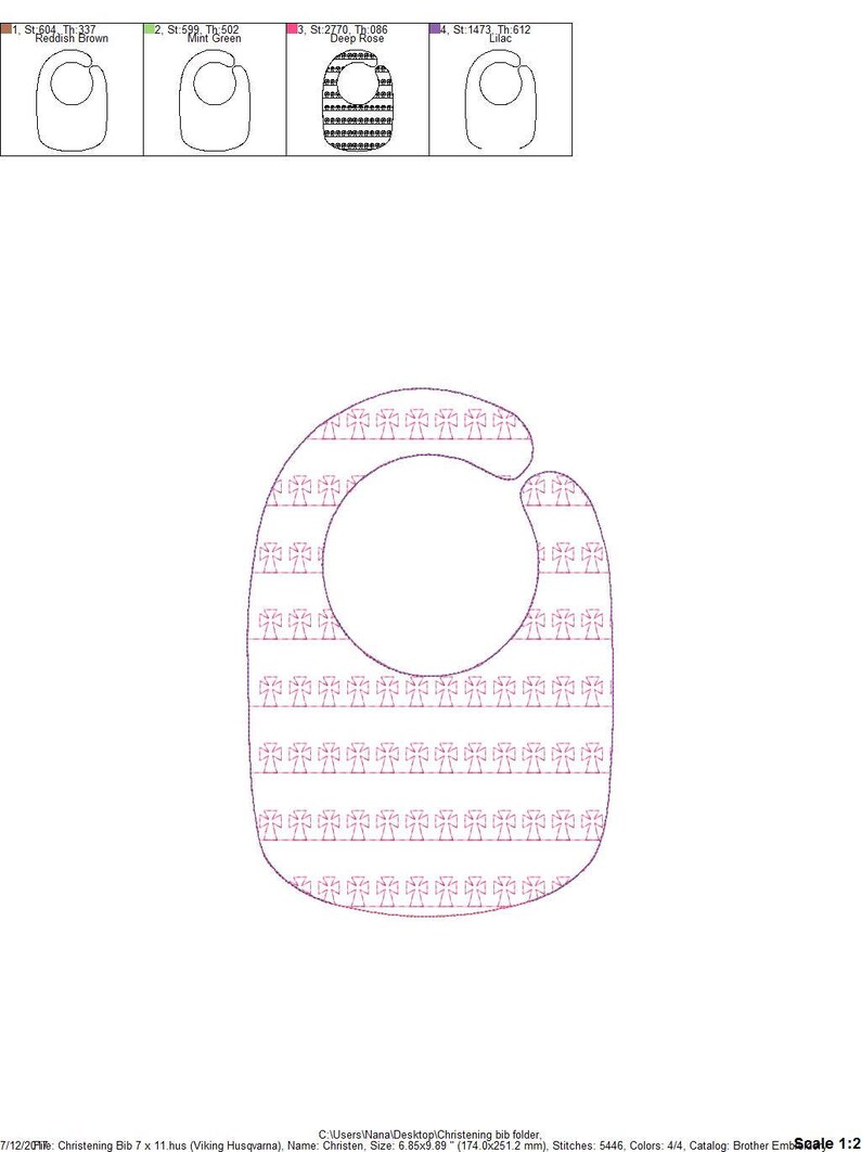 Christening Bib ITH Bib 6 X 10 7 X 11 and 8 X 12 TWO Etsy