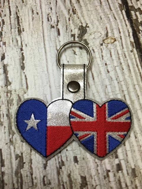 Union Jack Flag Faux Leather Keyring – Great British Gift Idea – Free Shipping