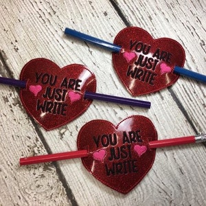 Sie sind nur schreiben - Stifthalter - Valentinstag - Valentinstag - In The Hoop - digitale Stickerei DESIGN