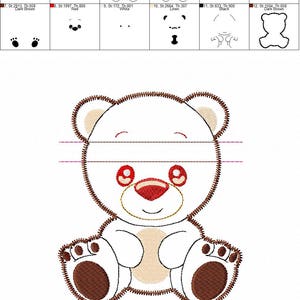 ITH Bear Bag/Pouch Boo Boo Bear 3 Sizes Completely In The Hoop DIGITAL Embroidery design image 3