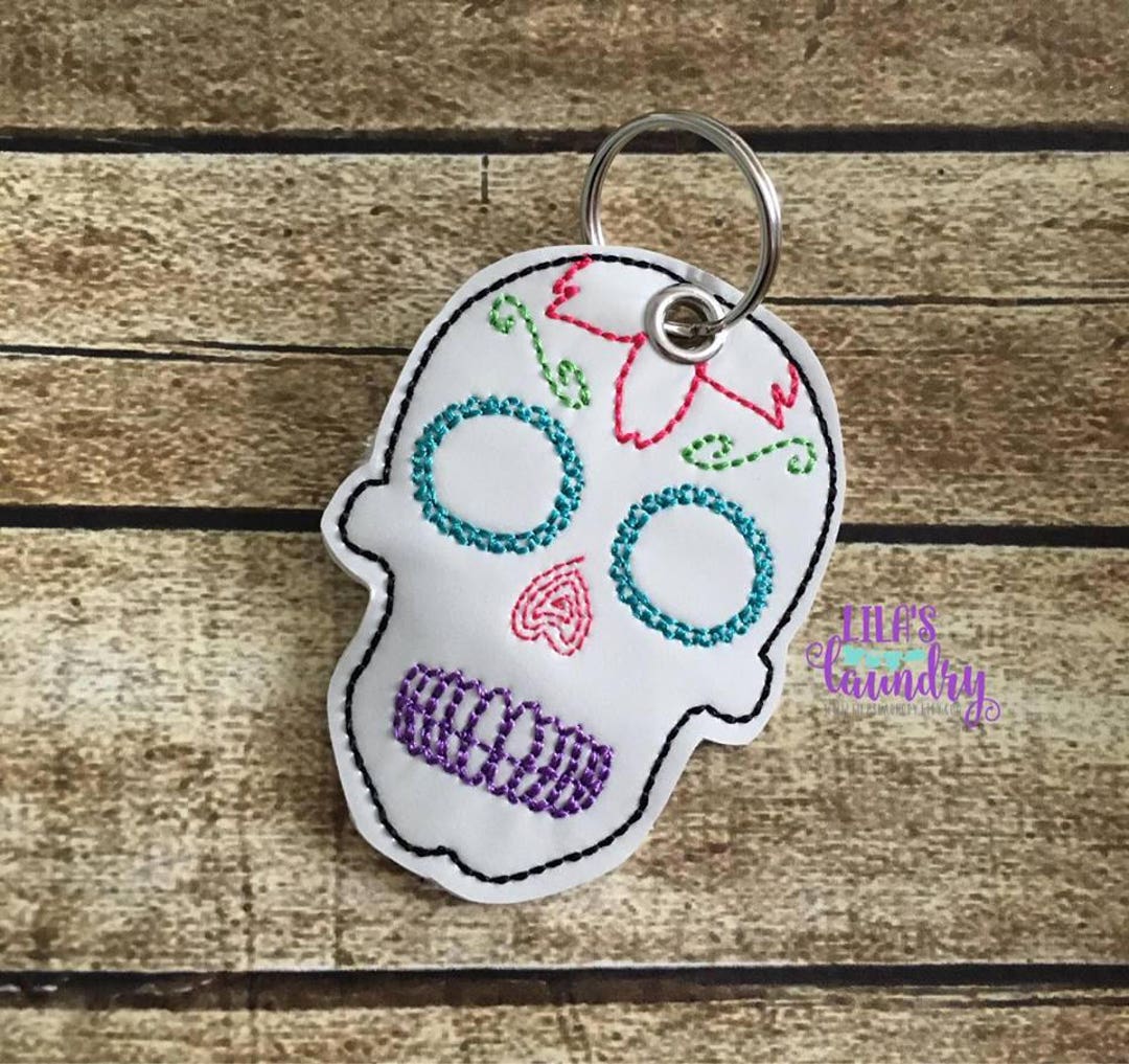 Sugar Skull - Dia De Los Muertos - Day of the Dead - EYELET - Key Fob ...