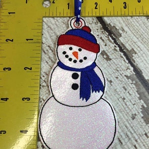 Snowman Ornament Winter Christmas In The Hoop DIGITAL Embroidery DESIGN image 3
