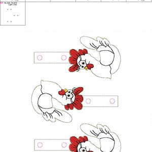 Crazy Chicken Lady 2 Design Styles Snap/Rivet Key Fob DIGITAL Embroidery Design image 4