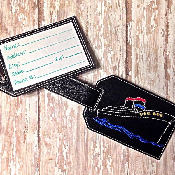 Luggage Tags in the Hoop File Etsy