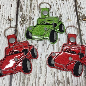 Dune Buggy - Beach Buggy - Snap tab -  Key Fob In The Hoop - DIGITAL Embroidery DESIGN